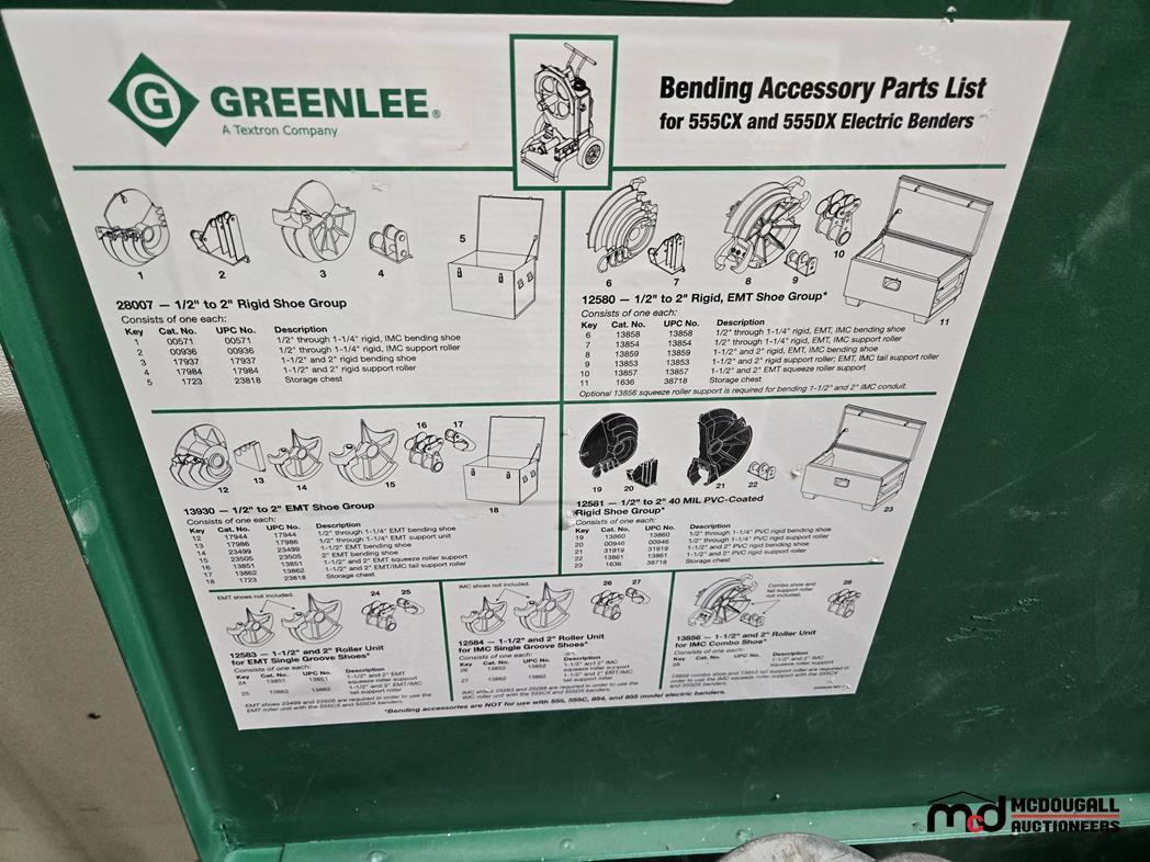 Greenlee Electric Pipe Bender and Accessory Parts
